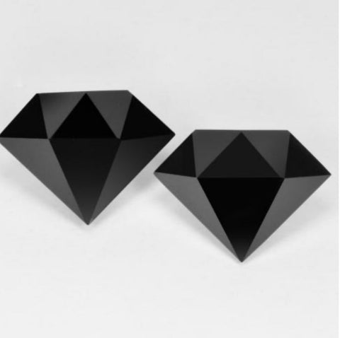 Diamond Shaped Black Onyx Pair